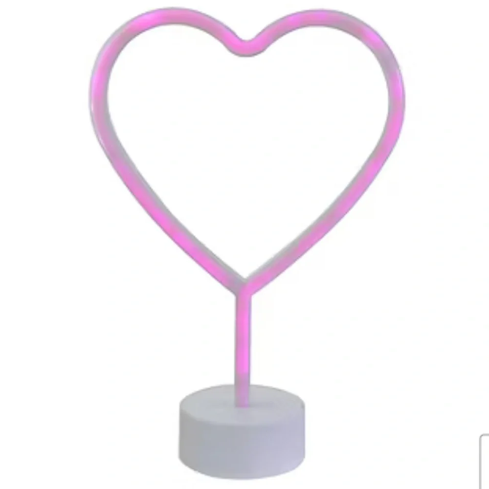 💗Pink {HEART} 11.5” LED Neon Light‎ Home Accent!